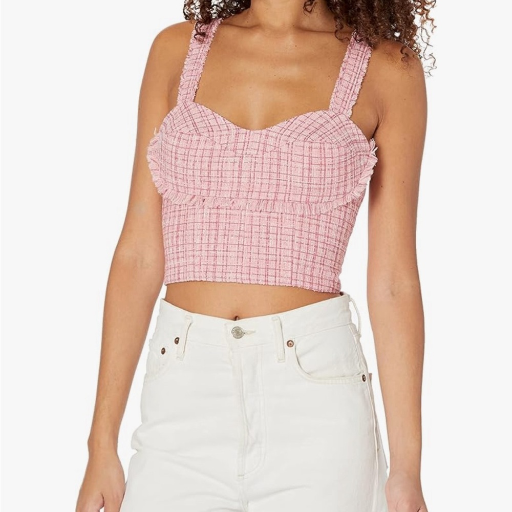 Guess tweed bustier crop top